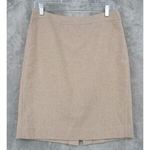 J Crew Skirt 10 Double Serge Wool Pencil Straight Career Minimalist Office Lined